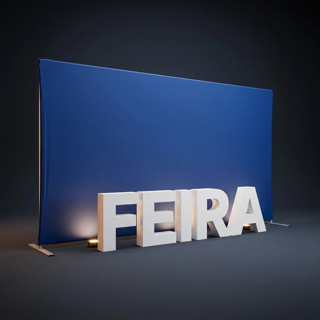 Cenografia de Palco — Backdrop, Letras Decorativas e Luz — imagem de produto em estúdio