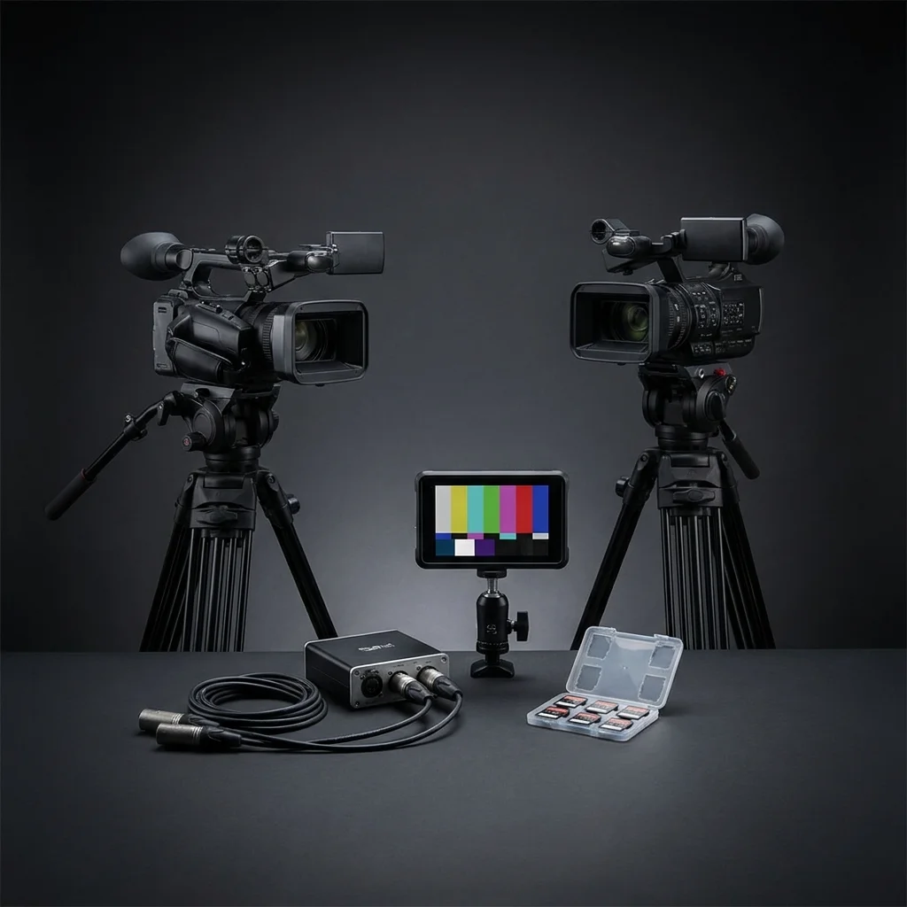 Pacote Gravação de Vídeo do Evento — Registo e Entrega — imagem de produto em estúdio