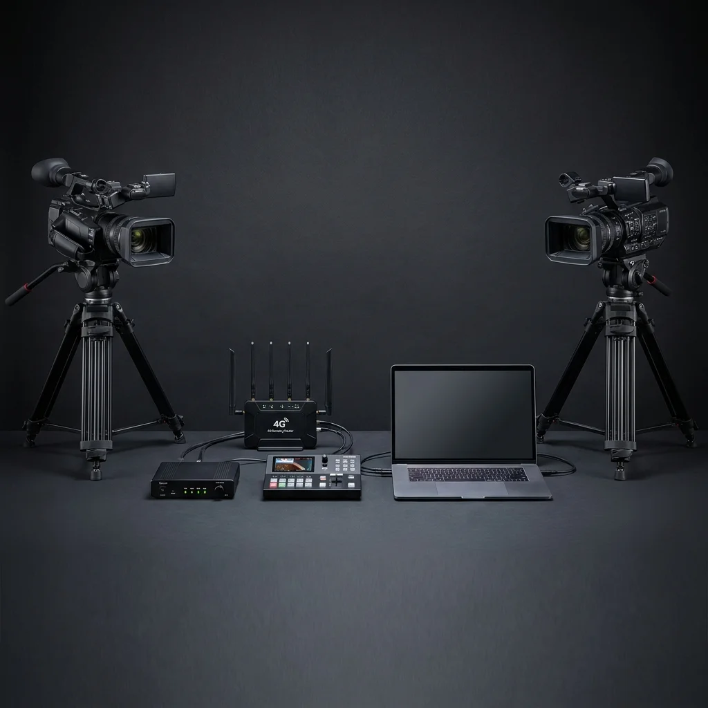 Pacote Streaming e Evento Híbrido — imagem de produto em estúdio
